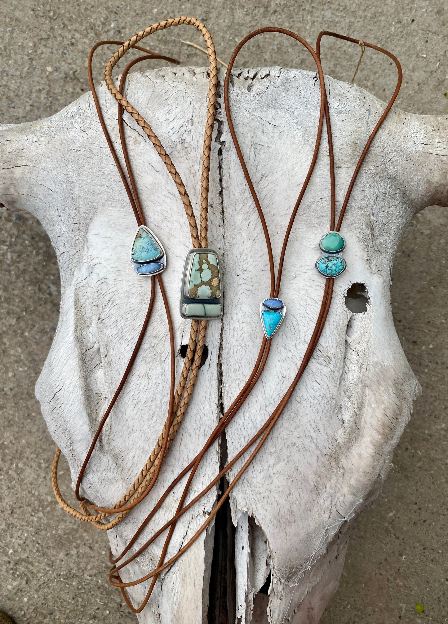 Turquoise and Variscite Bloom Bolo