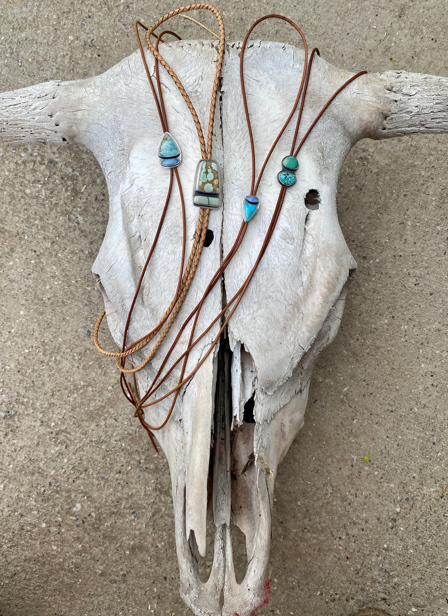Turquoise and Variscite Bloom Bolo
