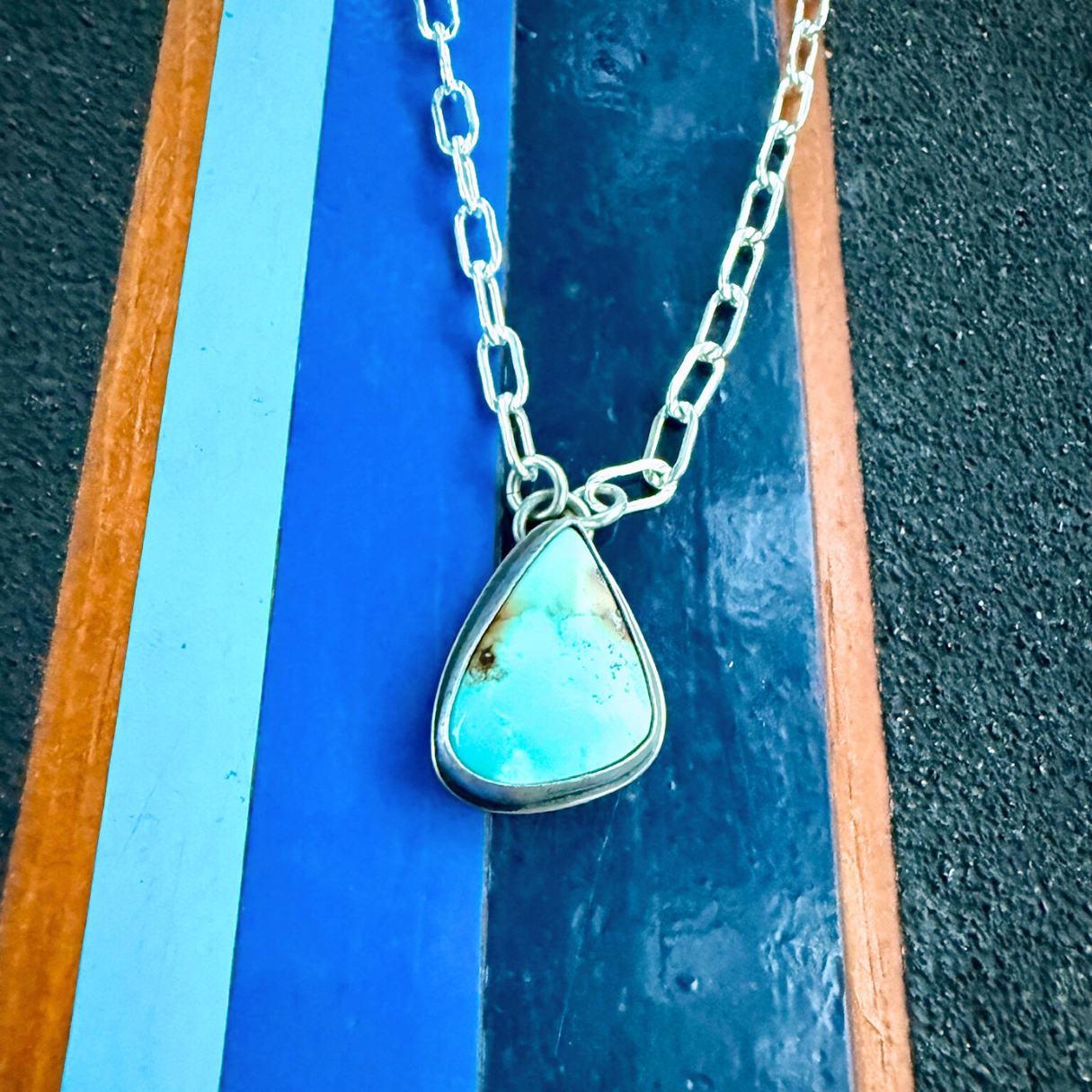 Turquoise Paperclip Necklace