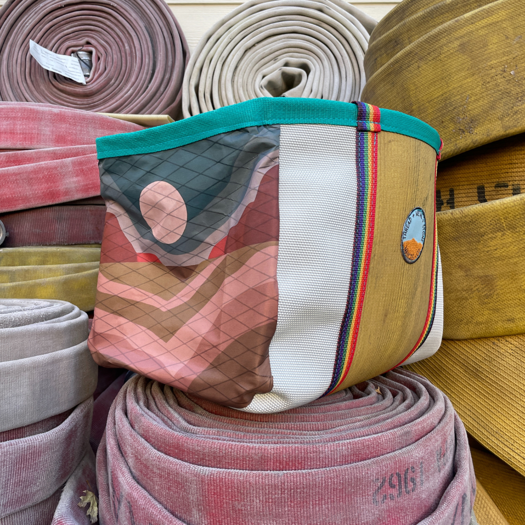 Repurposed Fire Hose Tote limited edition artist collection - Large