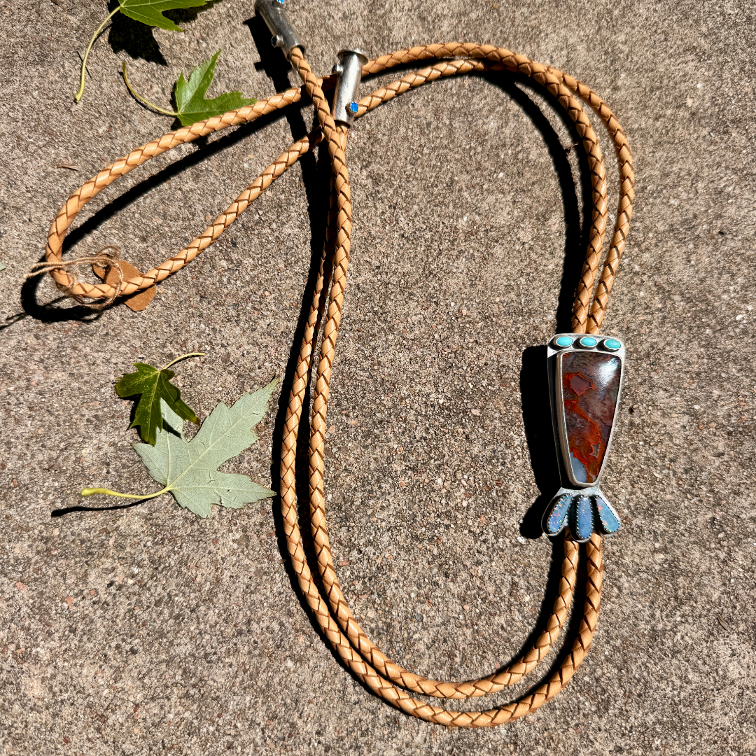 Turquoise, Agate + Opal Bolo