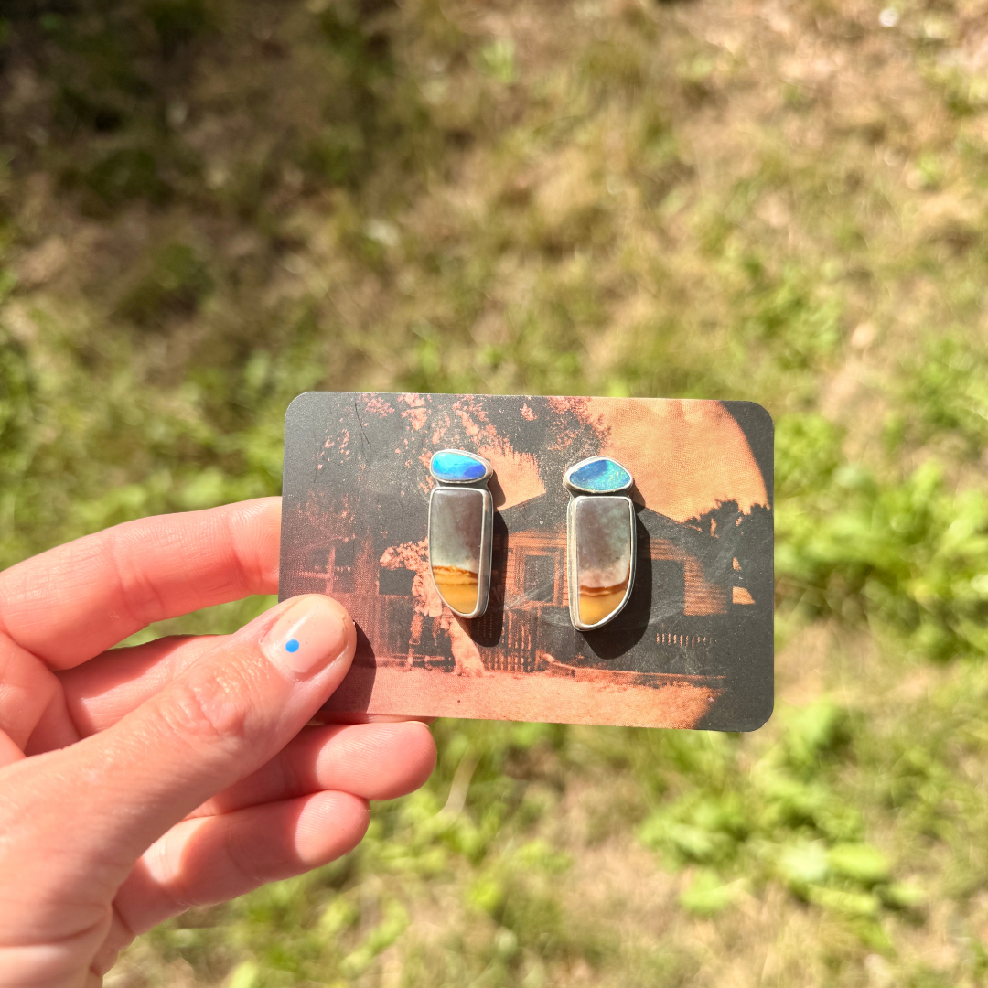 Jasper + Opal Studs