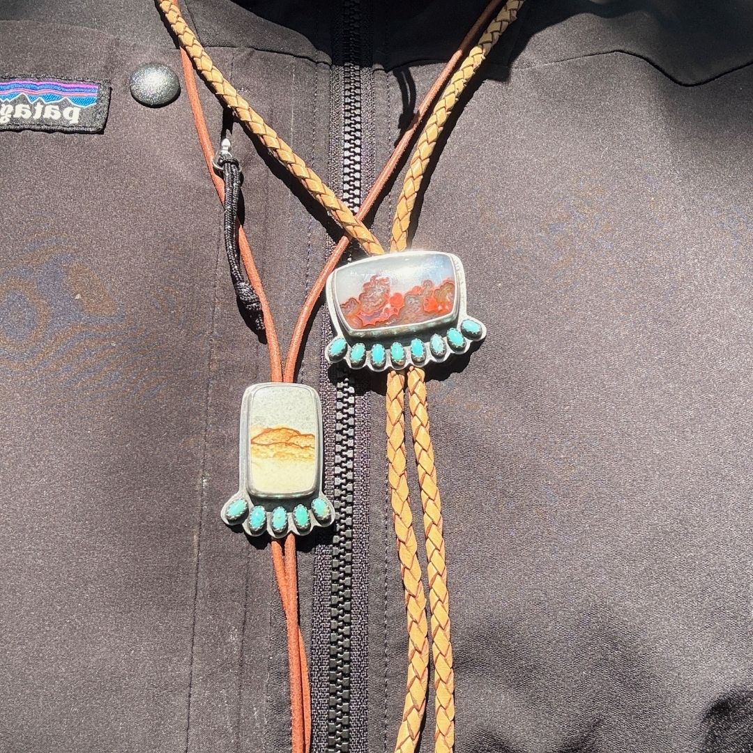 Turquoise + Agate Bolo