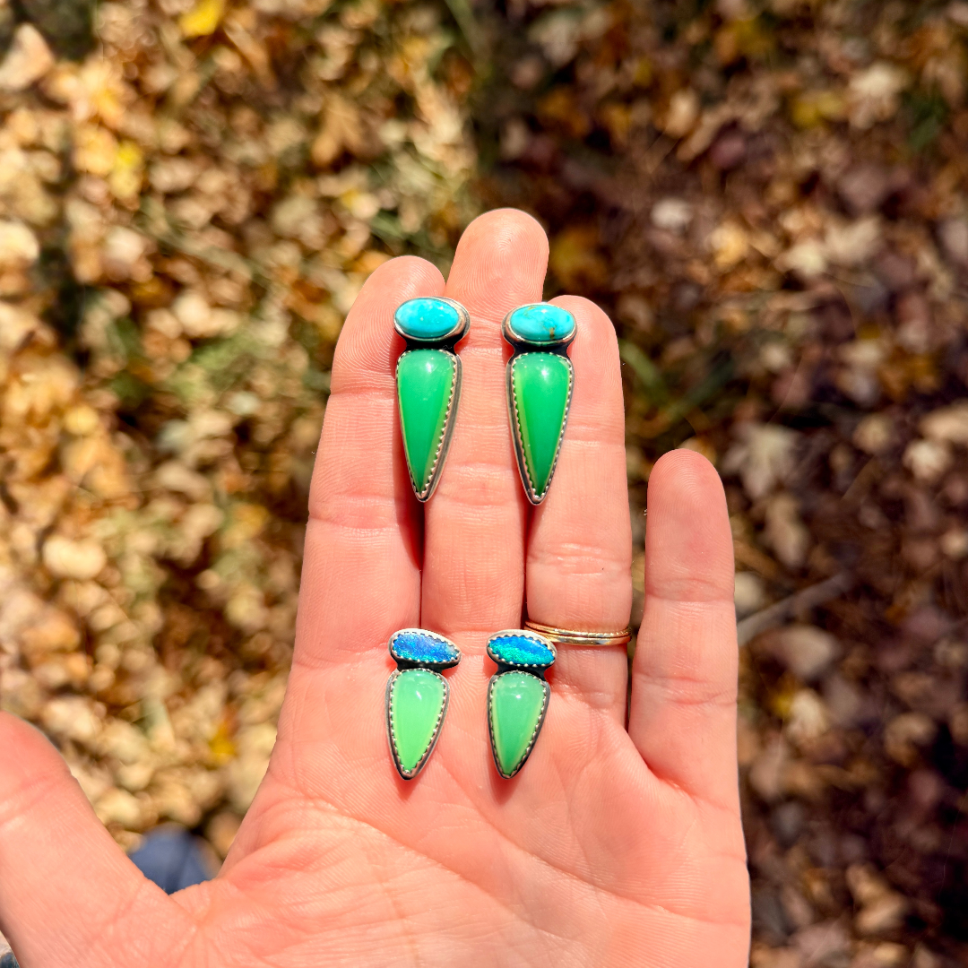 Chrysoprase + Turquoise Earrings