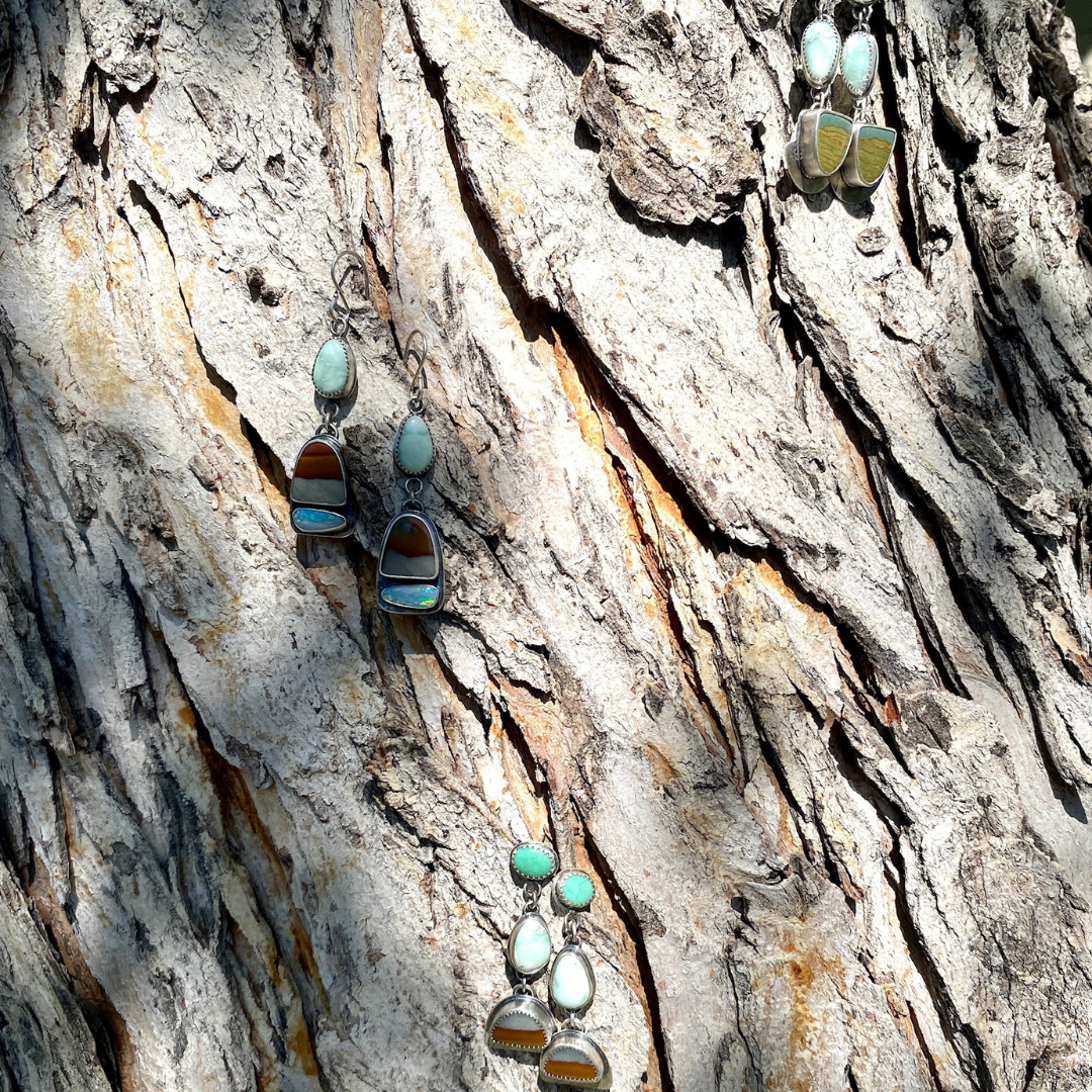 Jasper + Variscite Dangler Earrings