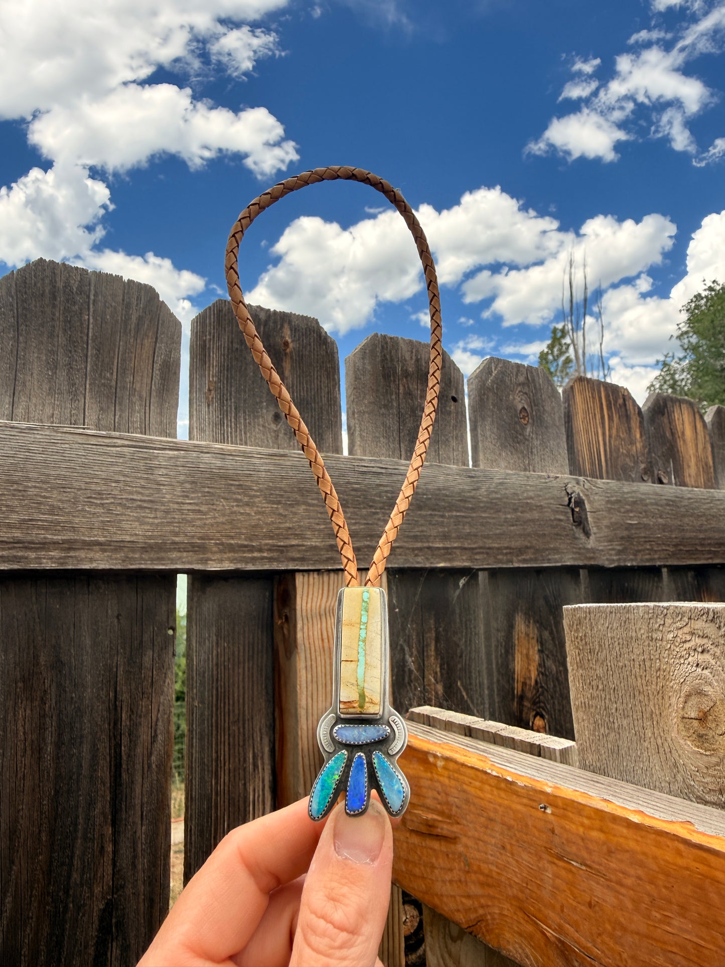 Turquoise + Opal Bolo
