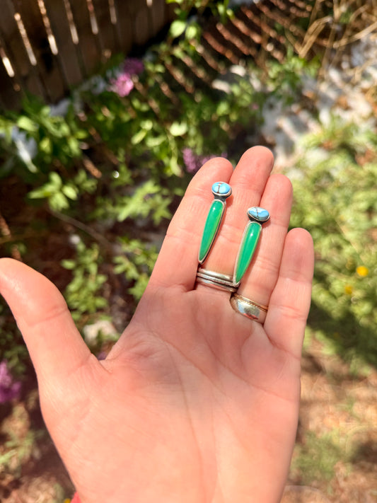 Chrysoprase + Turquoise Earrings