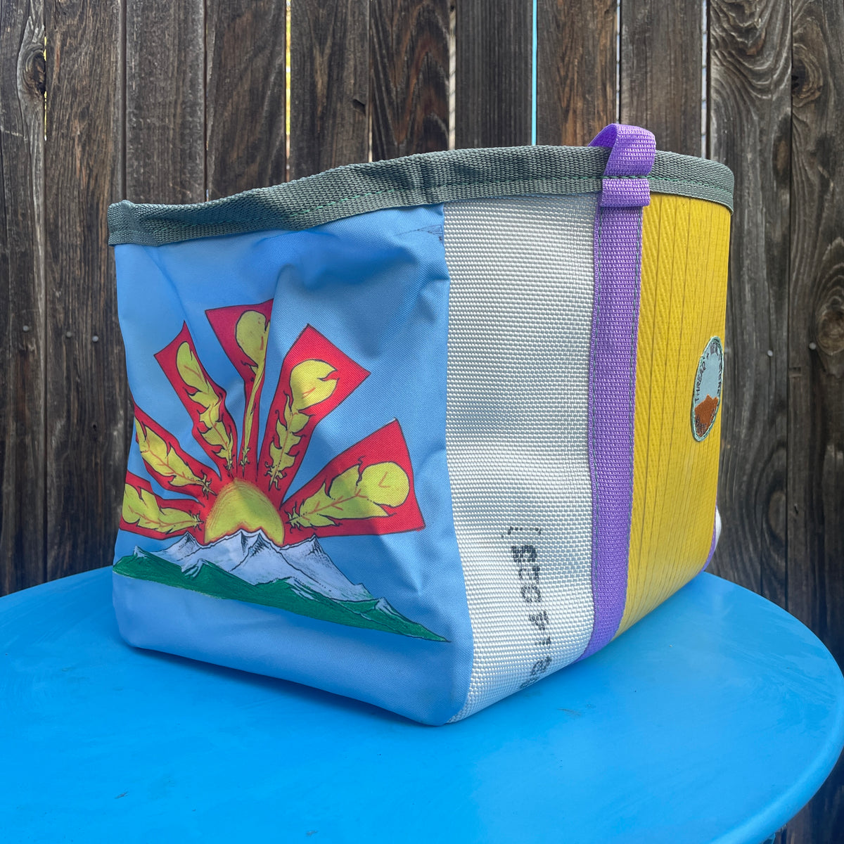 Artist Collaboration: Joe Philpott Repurposed Fire Hose Tote - Large