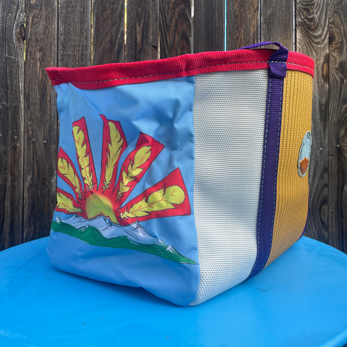 Artist Collaboration: Joe Philpott Repurposed Fire Hose Tote - Large