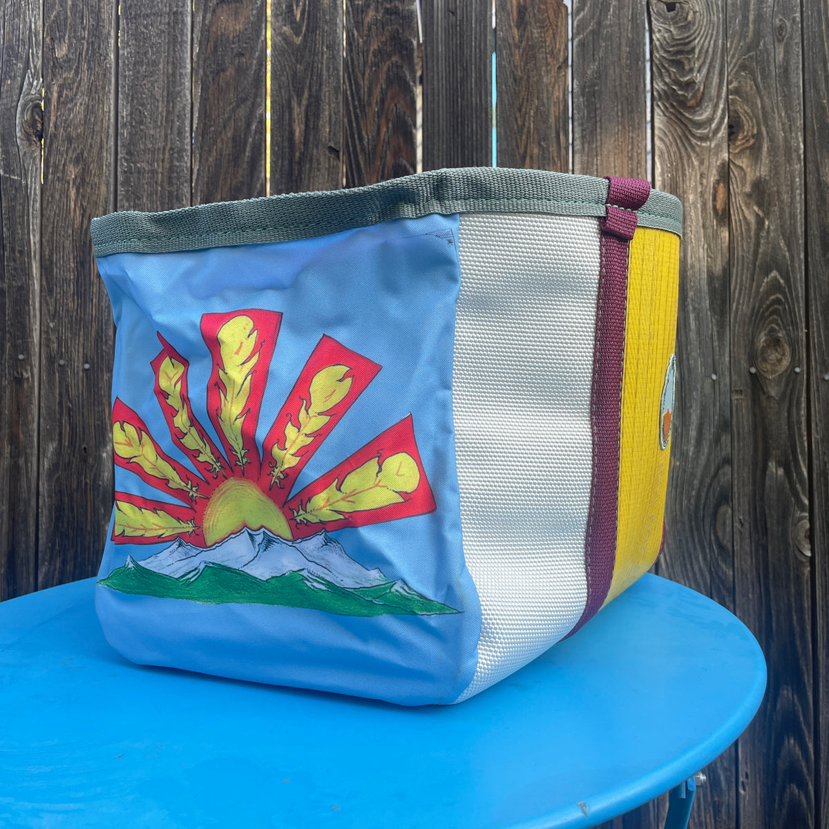 Artist Collaboration: Joe Philpott Repurposed Fire Hose Tote - Large