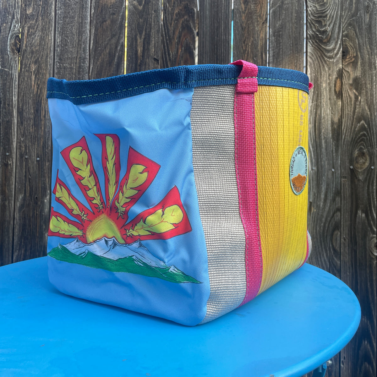 Artist Collaboration: Joe Philpott Repurposed Fire Hose Tote - Medium