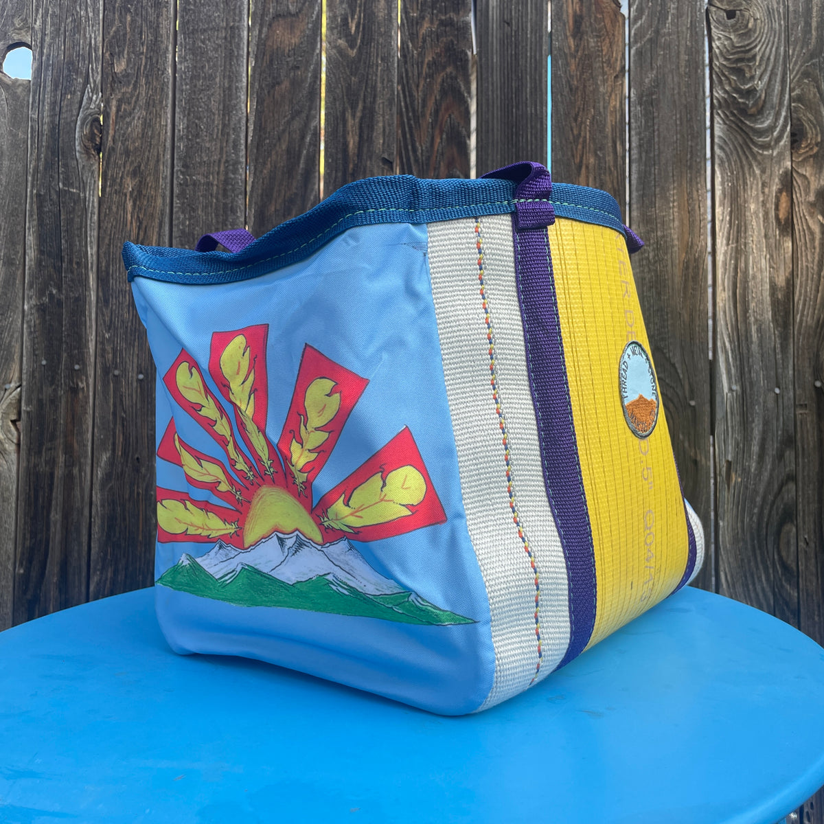 Artist Collaboration: Joe Philpott Repurposed Fire Hose Tote - Medium