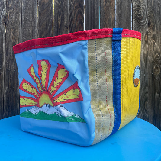 Artist Collaboration: Joe Philpott Repurposed Fire Hose Tote - Medium