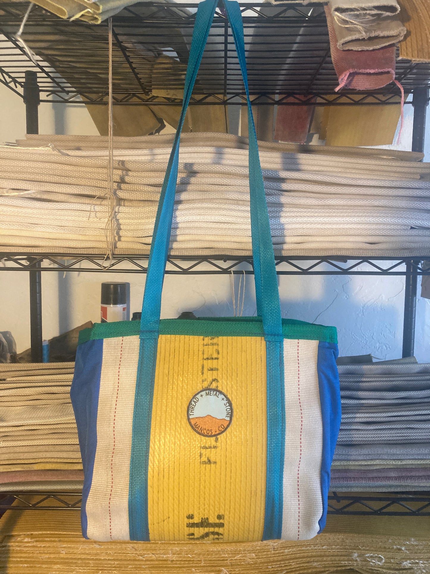Repurposed Fire Hose Tote - Small with Pocket