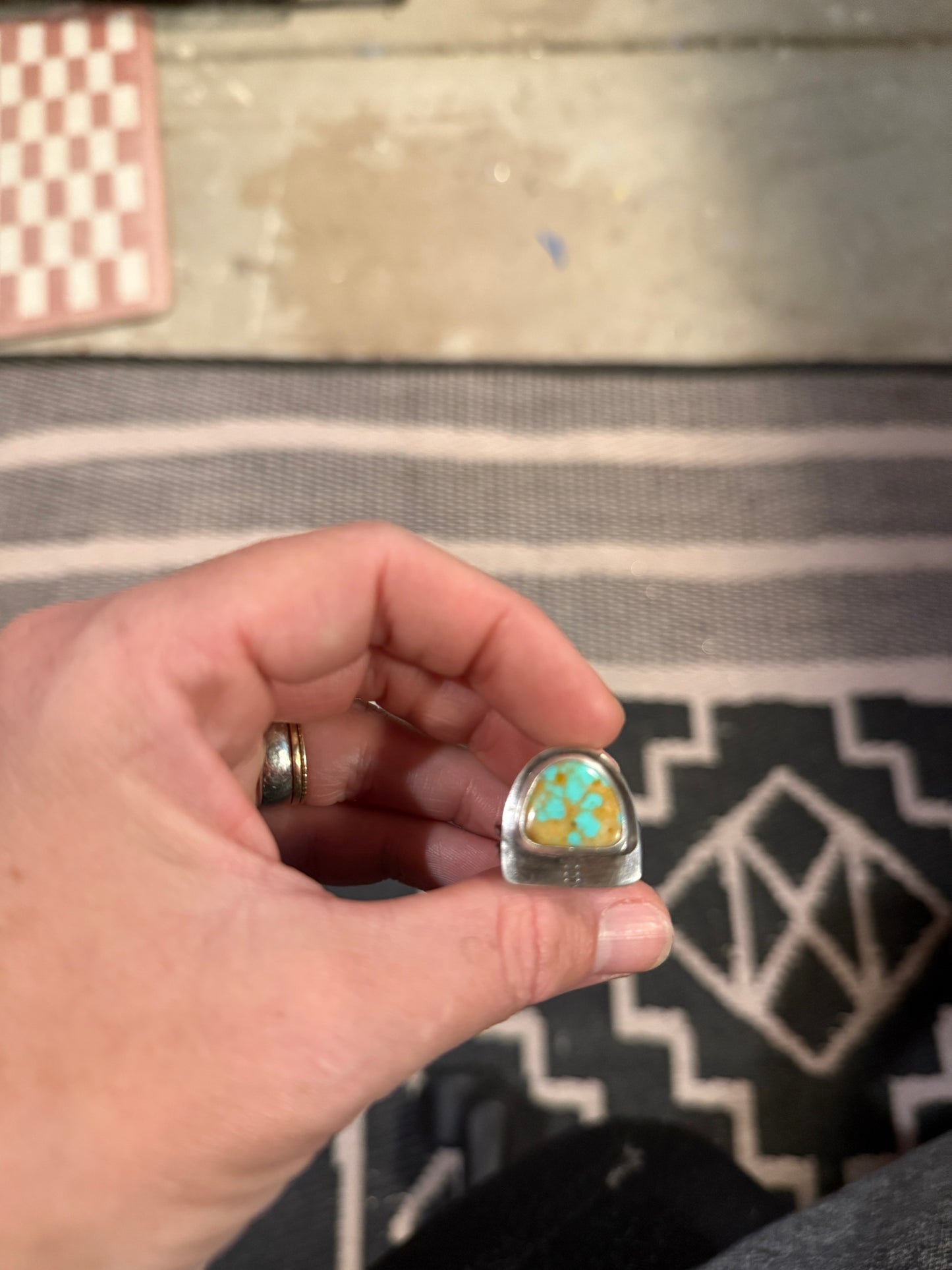 Turquoise Half Moon Ring