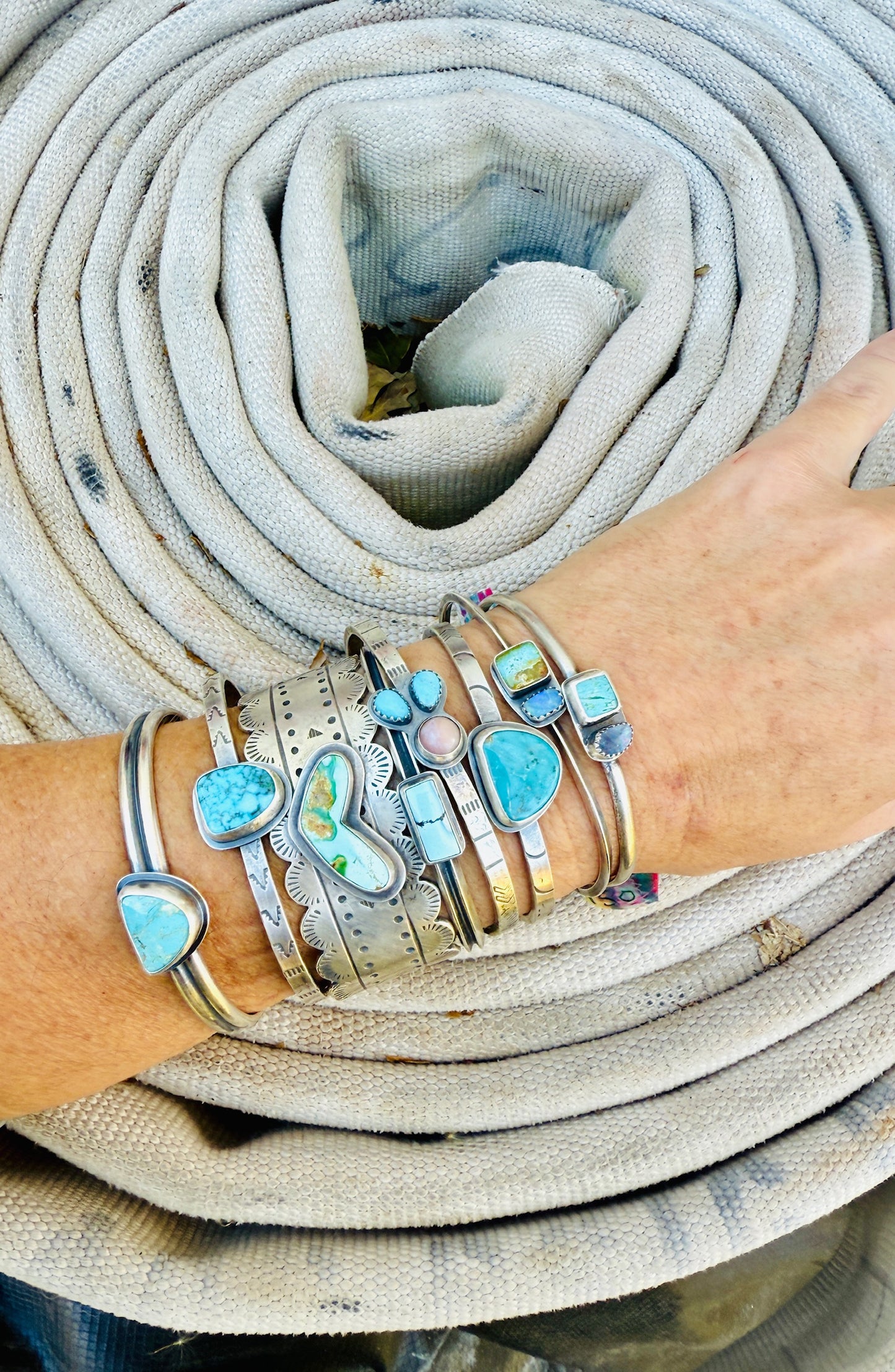 Turquoise Bar Double Shank Cuff