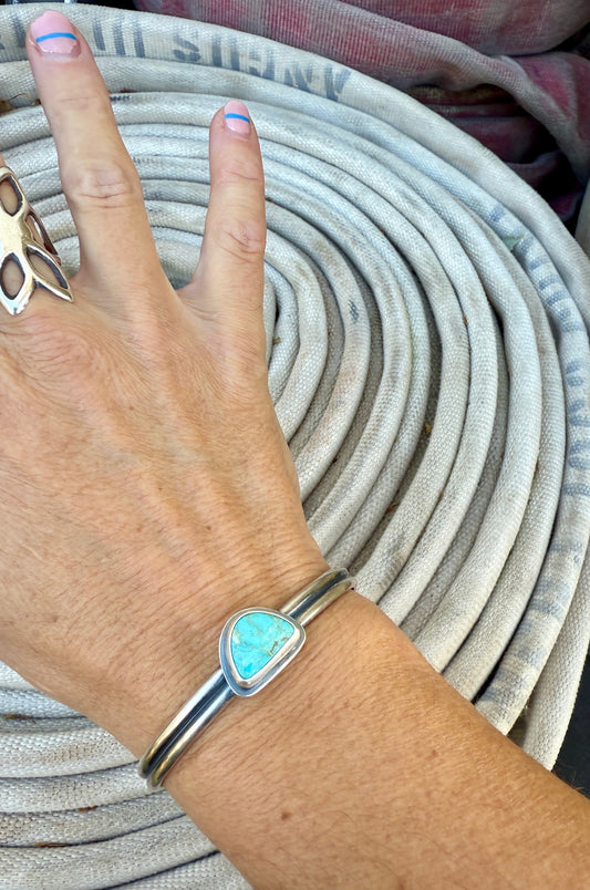 Turquoise Half Moon Double Shank Cuff