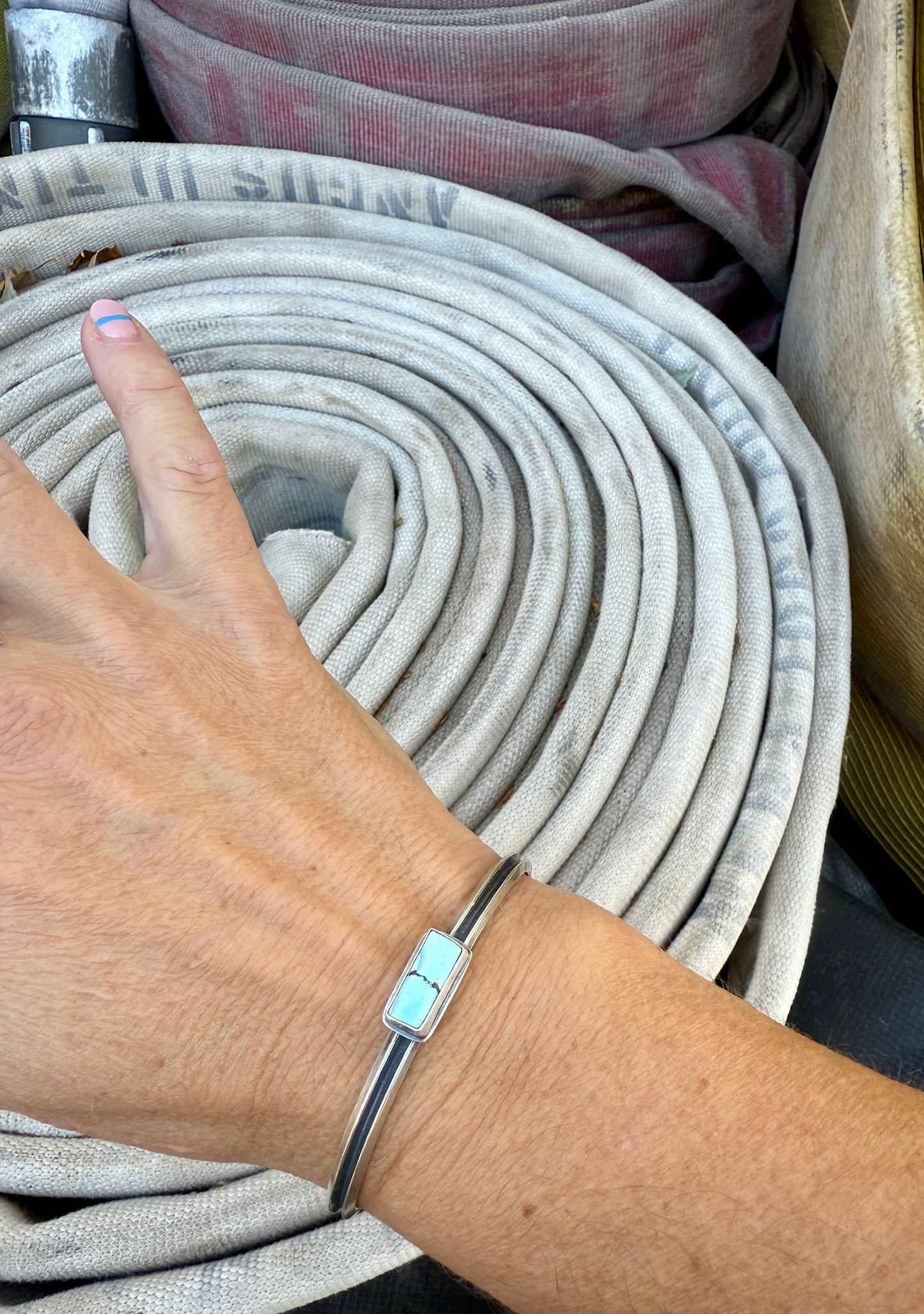 Turquoise Bar Double Shank Cuff