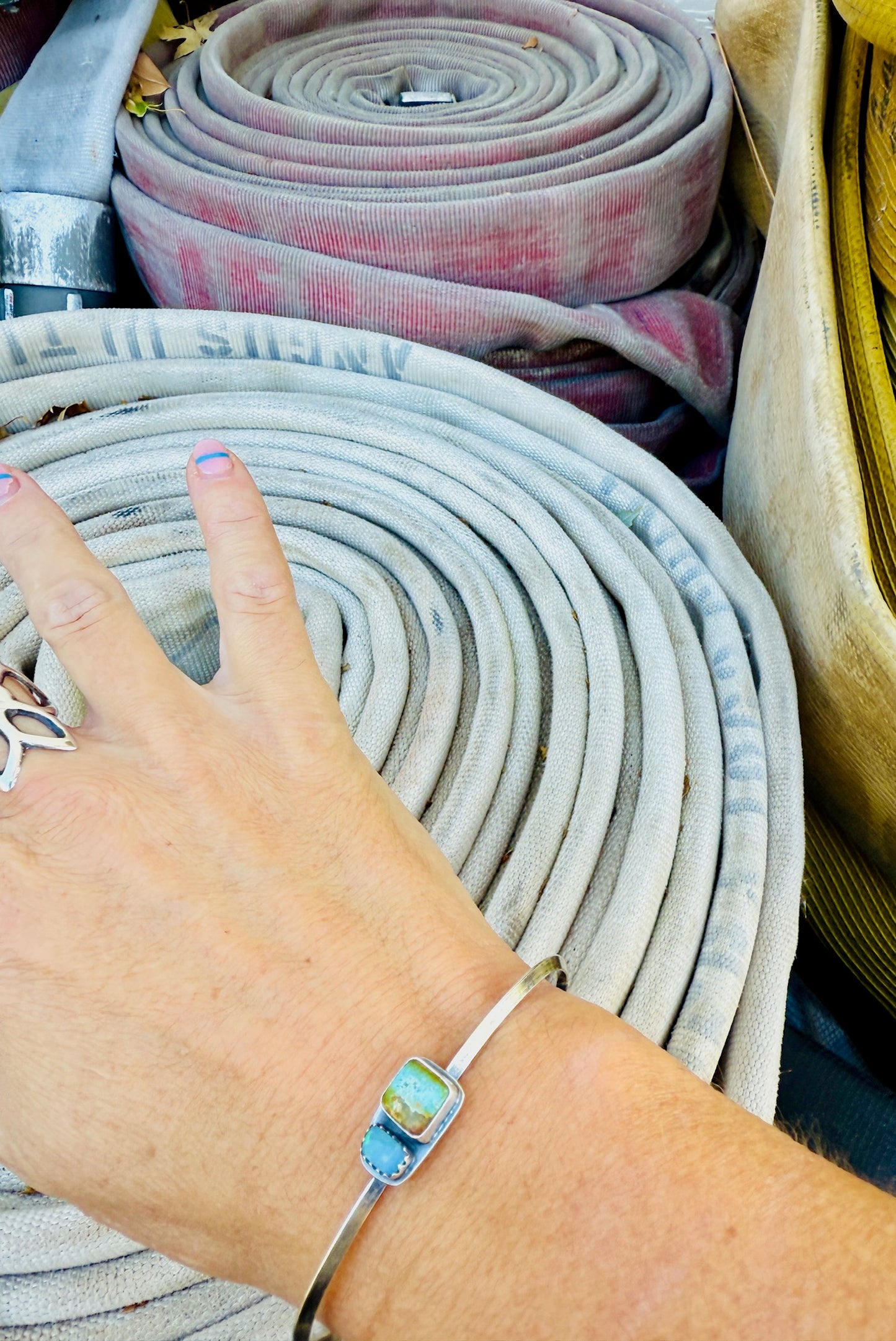 Turquoise + Opal Cuff