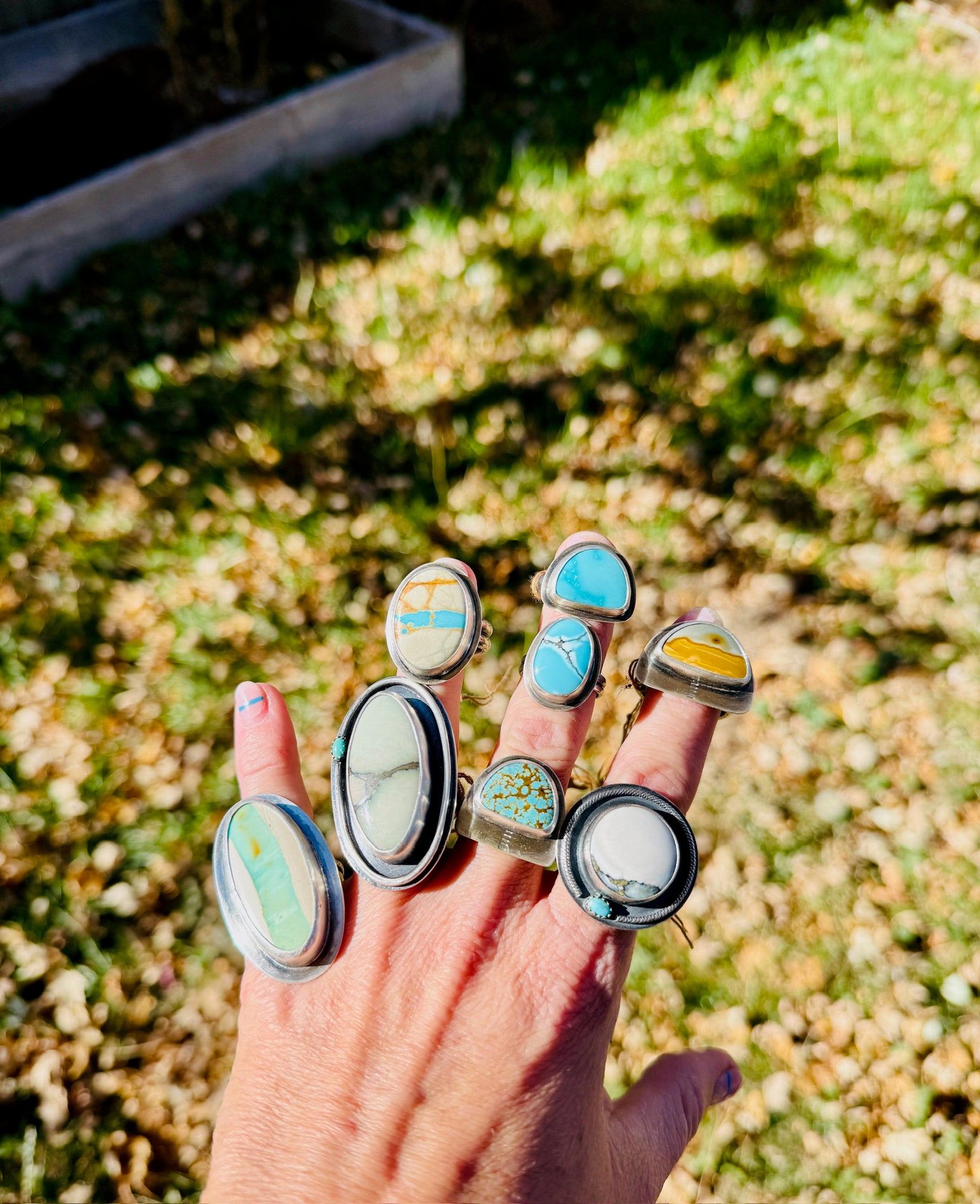 No. 8 Turquoise Half Moon Ring