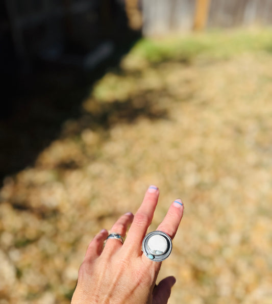 Variscite + Turquoise Moon Ring