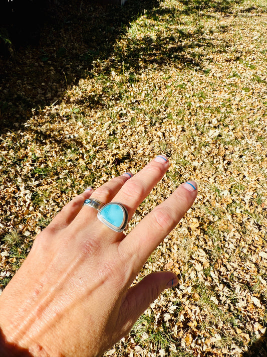 Turquoise Half Moon Ring