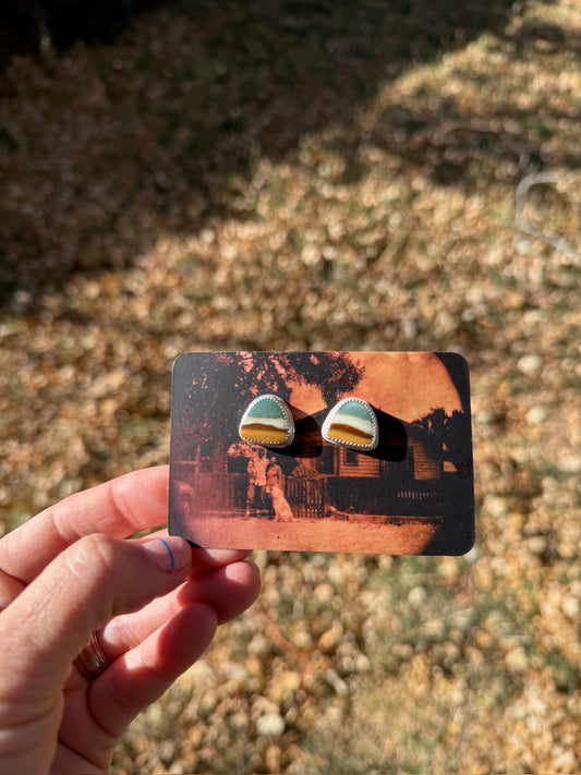 Jasper Half-Moon Studs