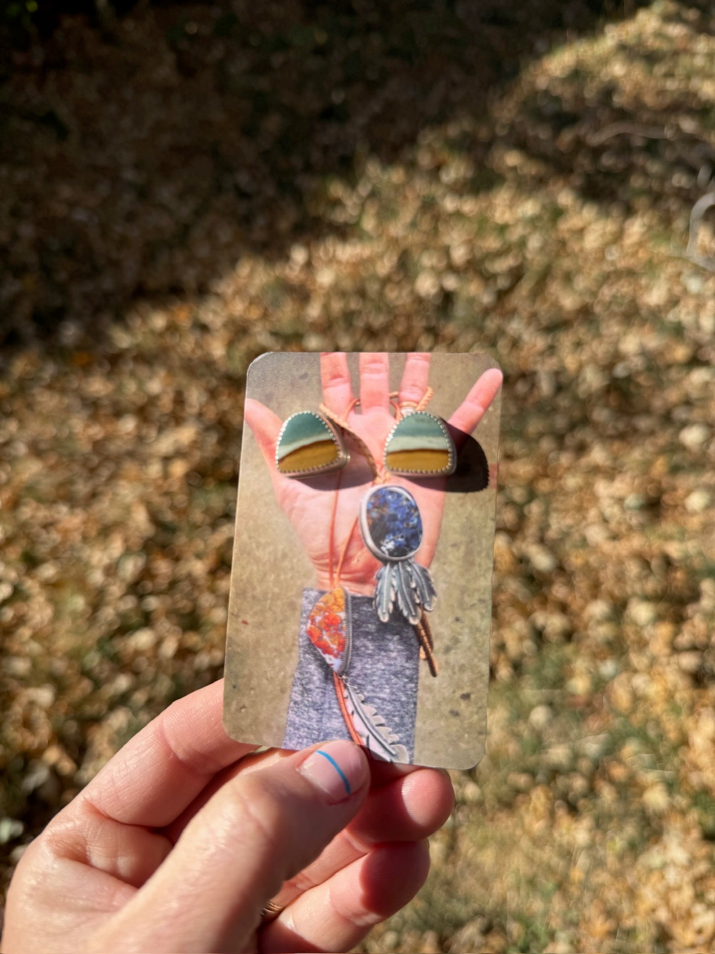 Jasper Half-Moon Studs