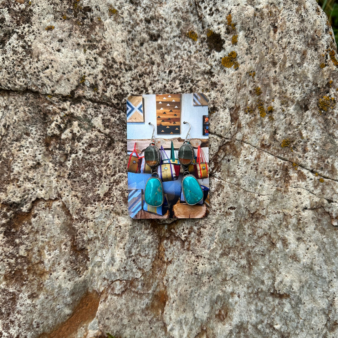 Jasper + Turquoise Dangler Earrings