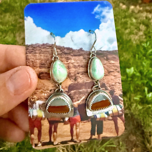 Variscite + Landscape Jasper Danglers