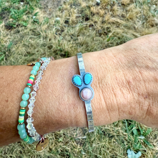 Turquoise + Opal Bloom Stone Cuff