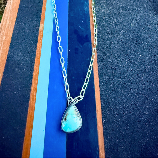 Turquoise Paperclip Necklace