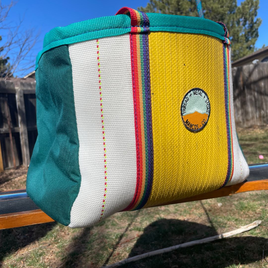 Repurposed Fire Hose Tote - Large Double Handle with Pockets
