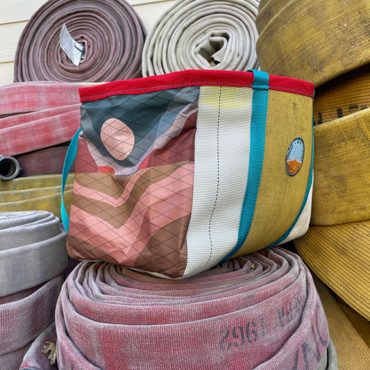 Repurposed Fire Hose Tote limited edition artist collection - Large