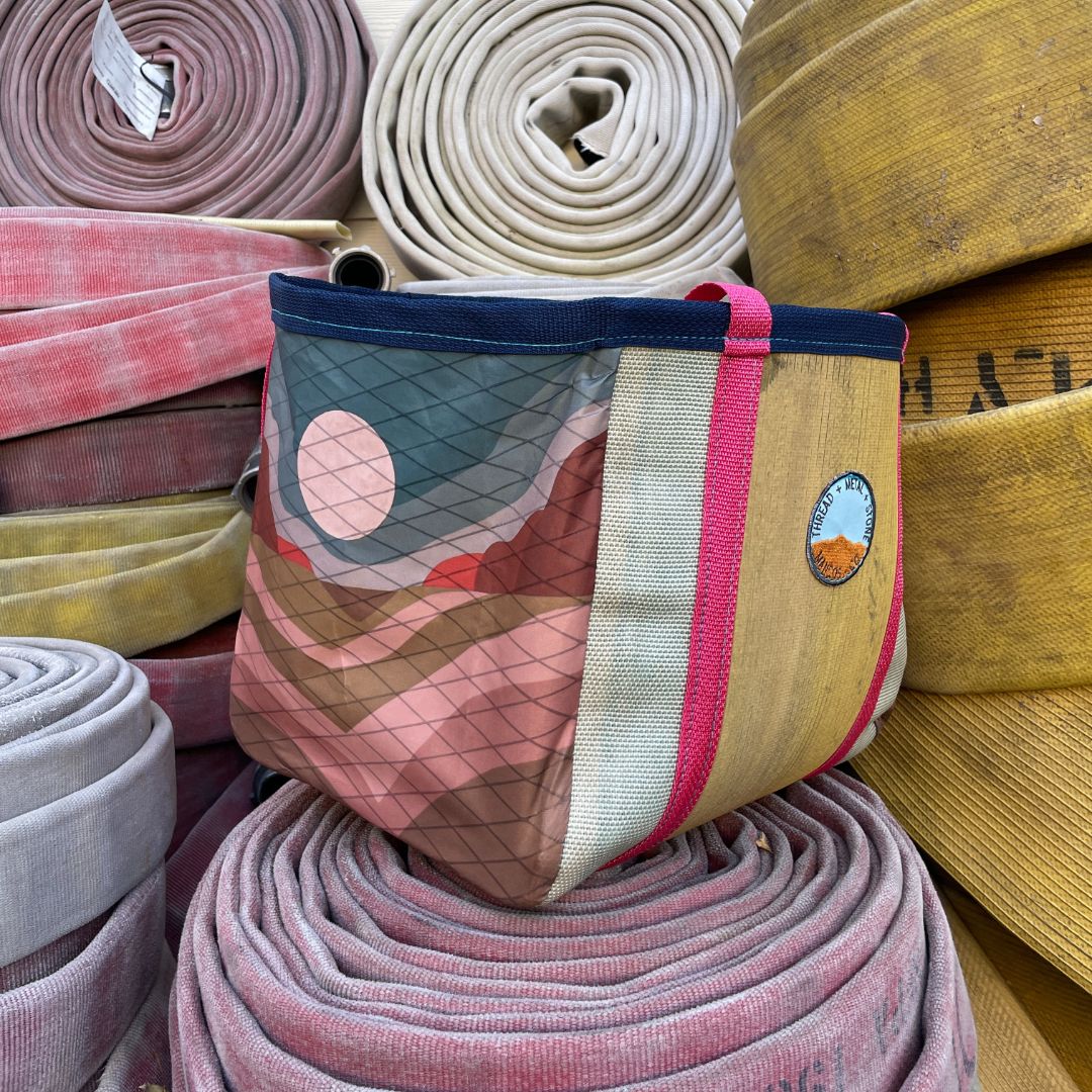 Repurposed Fire Hose Tote, Limited edition artist collection- Medium
