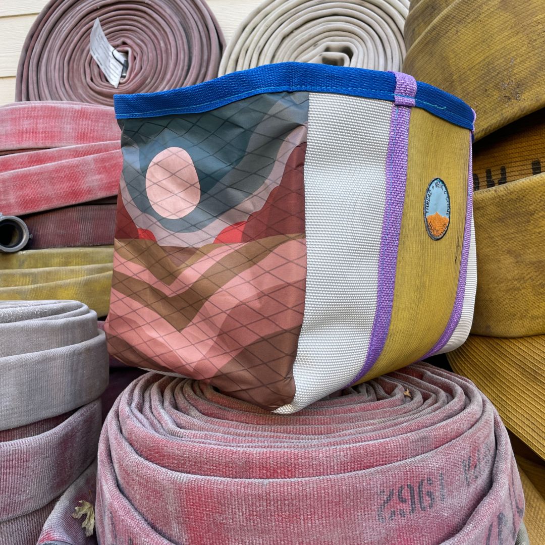 Repurposed Fire Hose Tote limited edition artist collection - Large