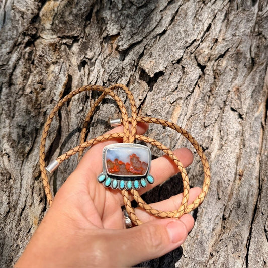 Turquoise + Agate Bolo