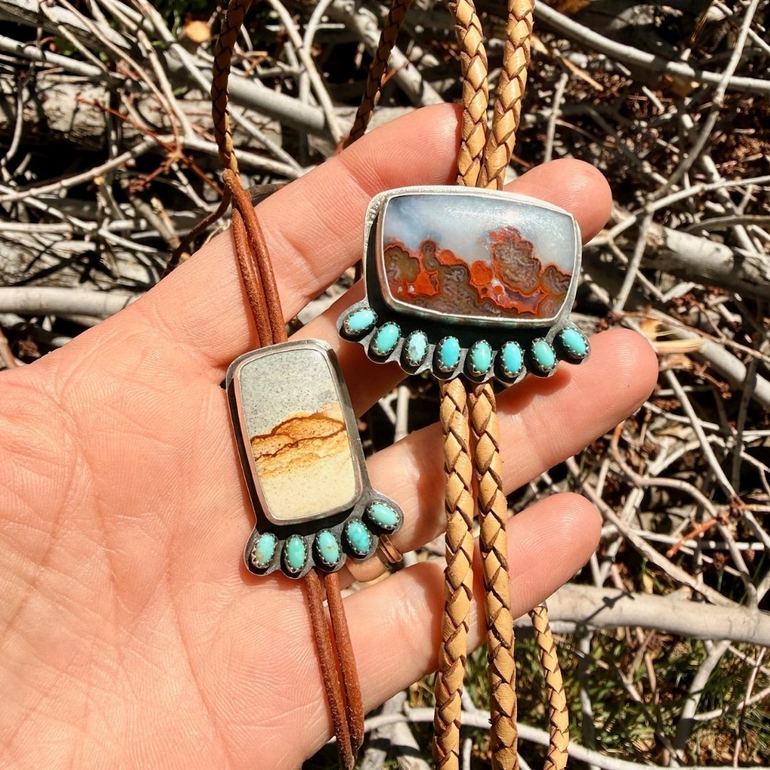 Turquoise + Agate Bolo