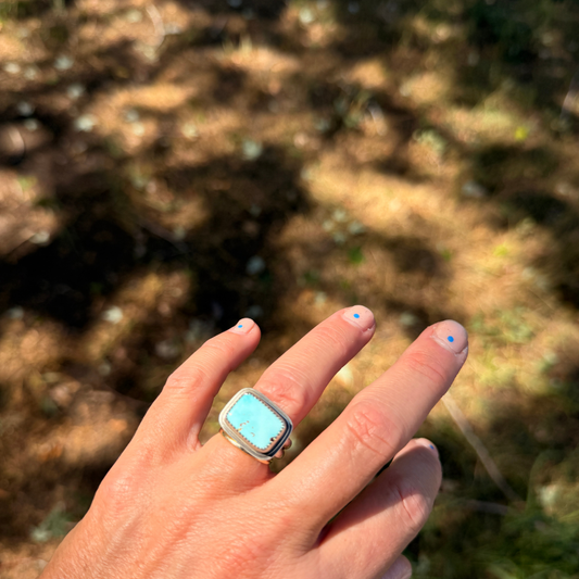 Royston Turquoise Double Layer Ring - Size 5