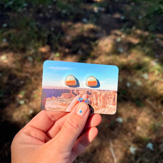 Jasper Half Moon Studs