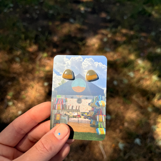 Jasper Half Moon Studs