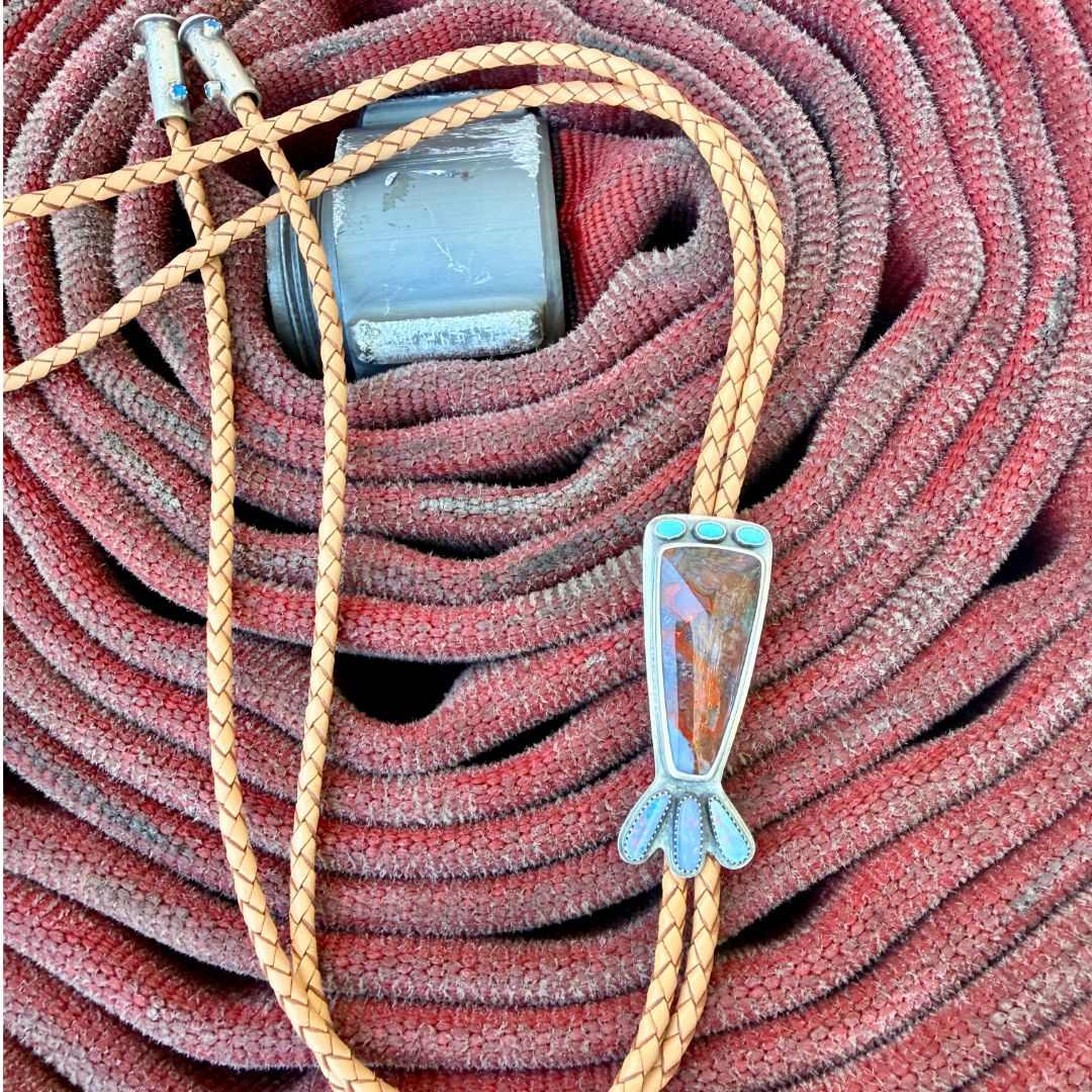 Turquoise, Agate + Opal Bolo