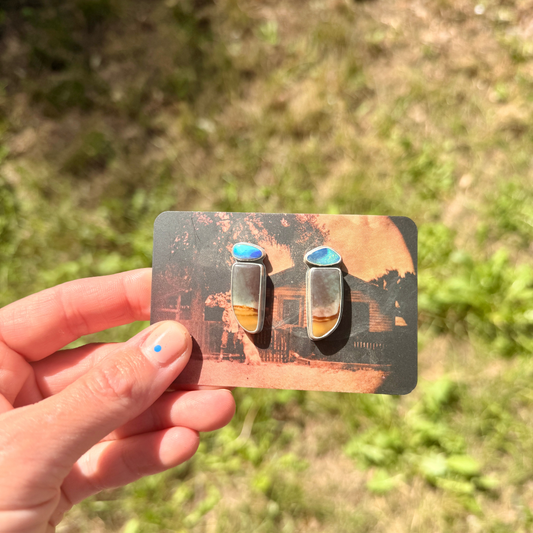 Jasper + Opal Studs