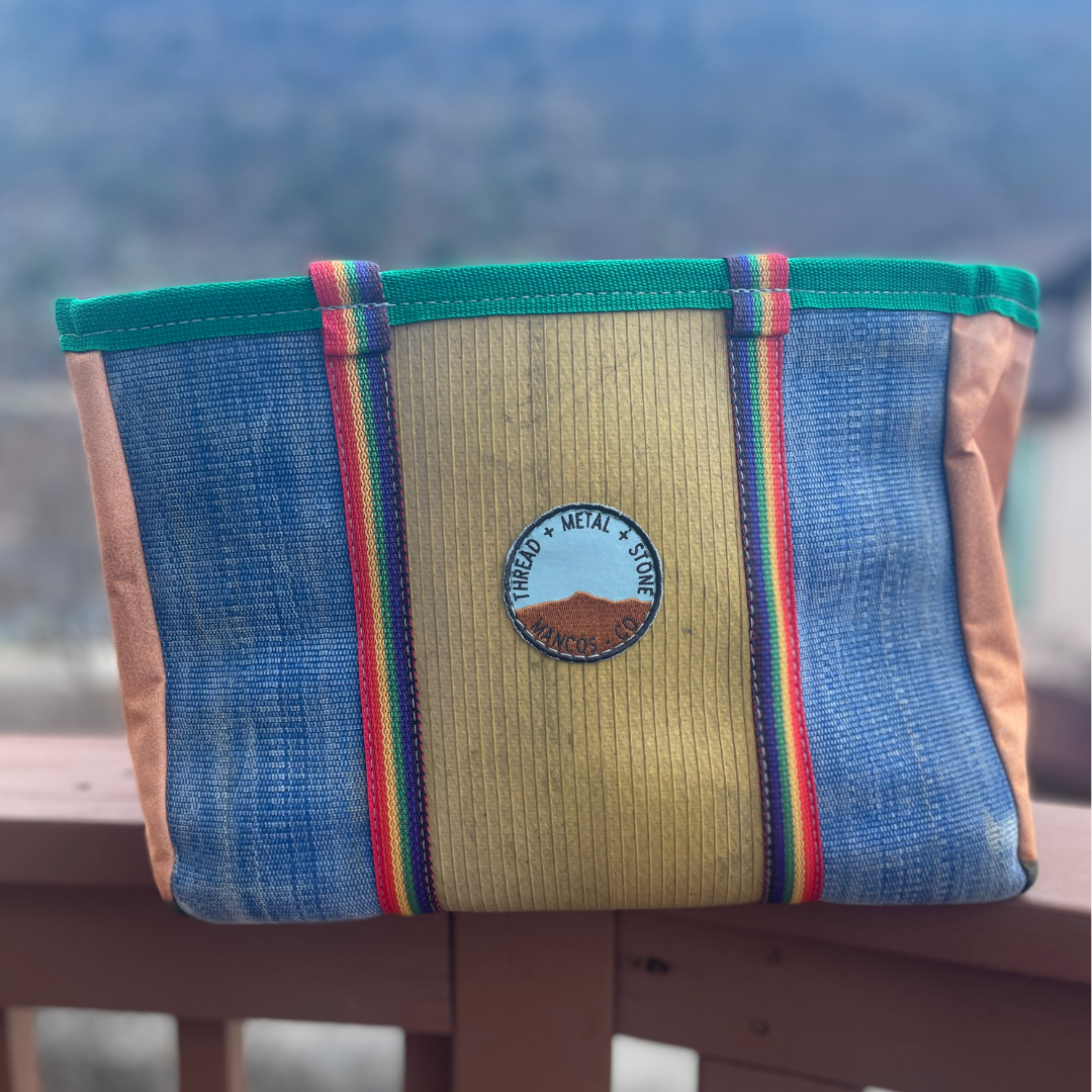 Repurposed Fire Hose Tote limited edition artist collection - Large
