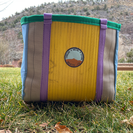Artist Collaboration: Joe Philpott Repurposed Fire Hose Tote - Medium