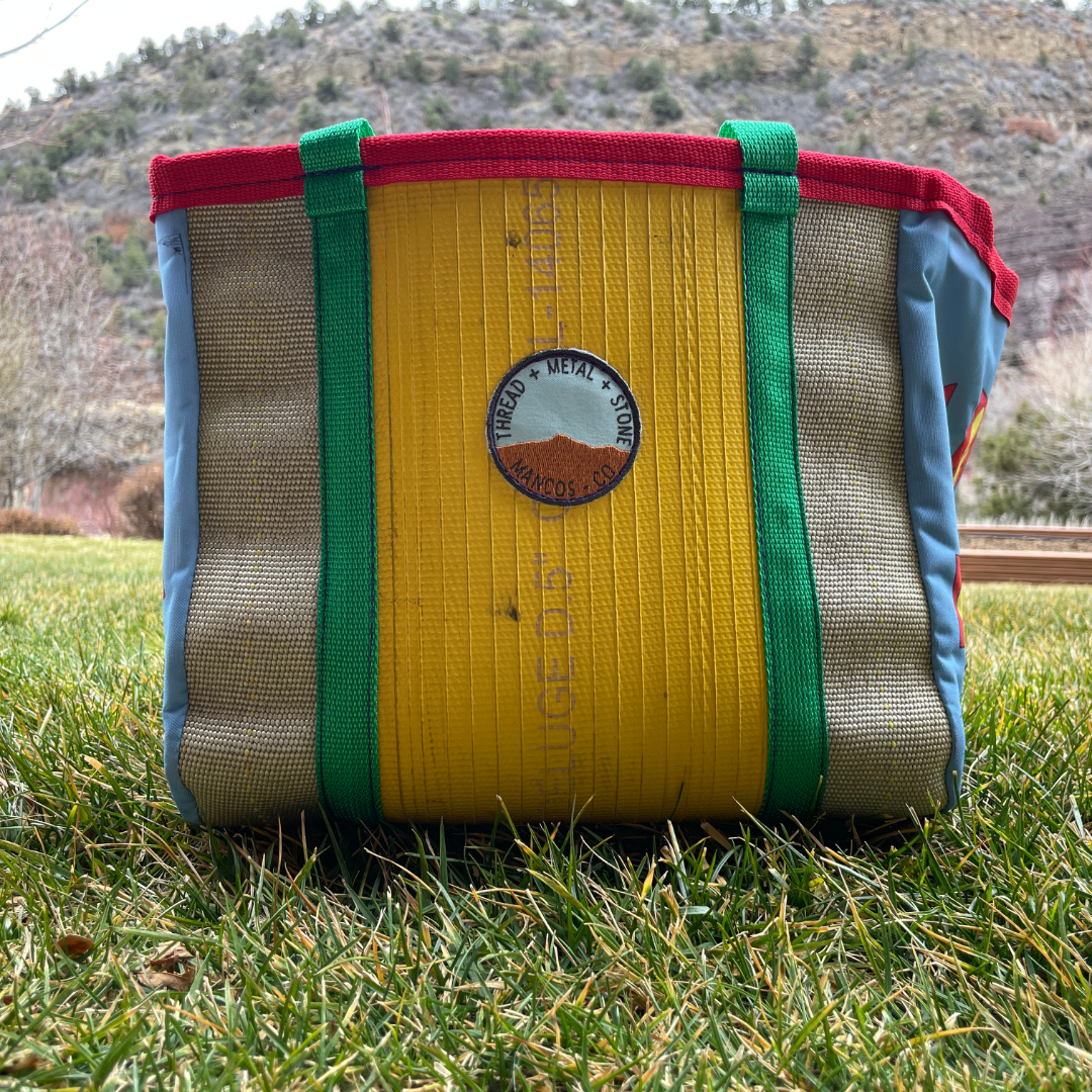 Artist Collaboration: Joe Philpott Repurposed Fire Hose Tote - Medium