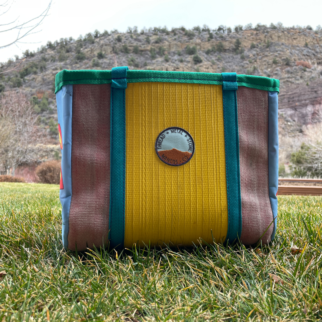 Artist Collaboration: Joe Philpott Repurposed Fire Hose Tote - Medium