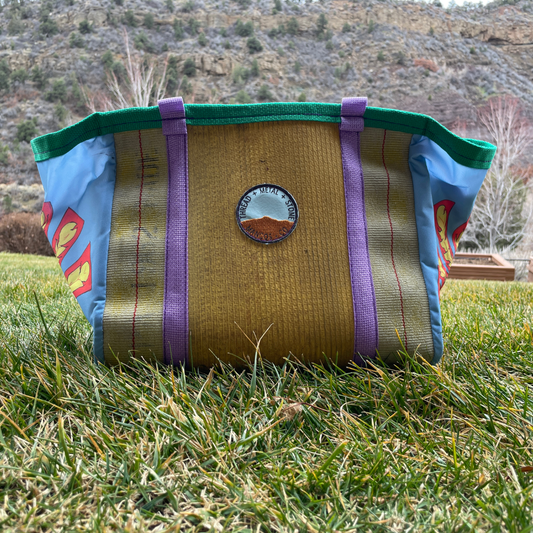 Artist Collaboration: Joe Philpott Repurposed Fire Hose Tote - Medium