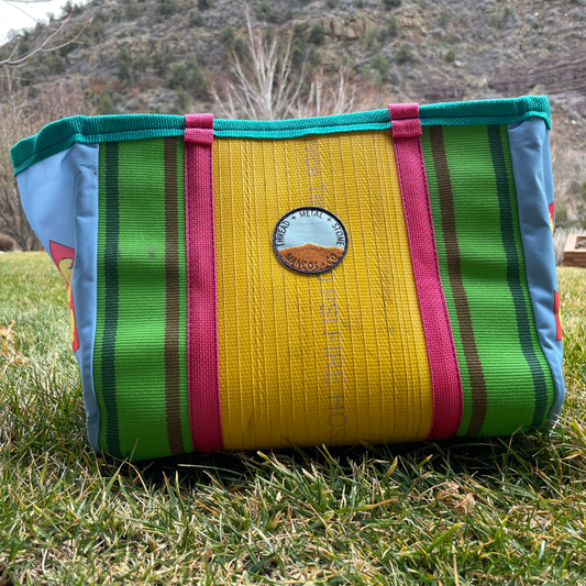 Artist Collaboration: Joe Philpott Repurposed Fire Hose Tote - Mediumish/Large