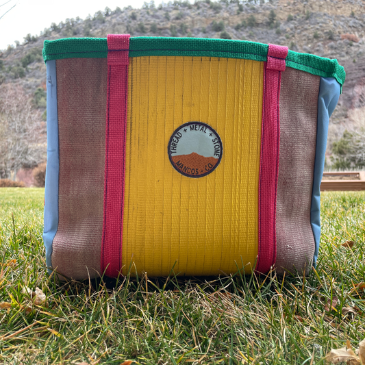 Artist Collaboration: Joe Philpott Repurposed Fire Hose Tote - Medium